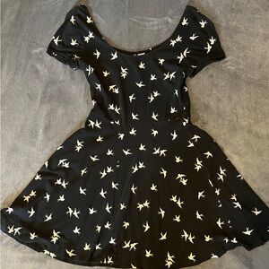 H&M Black and White Patterned Dress